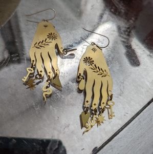 While Odin Sleeps Citadel Hand Earrings